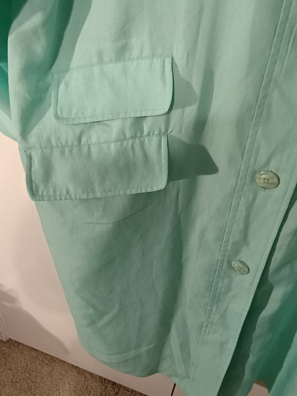 Dry Dock by Serbin Aqua Raincoat Trench Coat Plus Size 24W Long Jacket - Picture 7 of 9